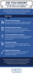 Infographic taling about how thanksgiving is the busiest day of the year for plumbers