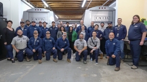 A group shot of Caccia Home Service's best licensed plumbers, electricians, and administrators.
