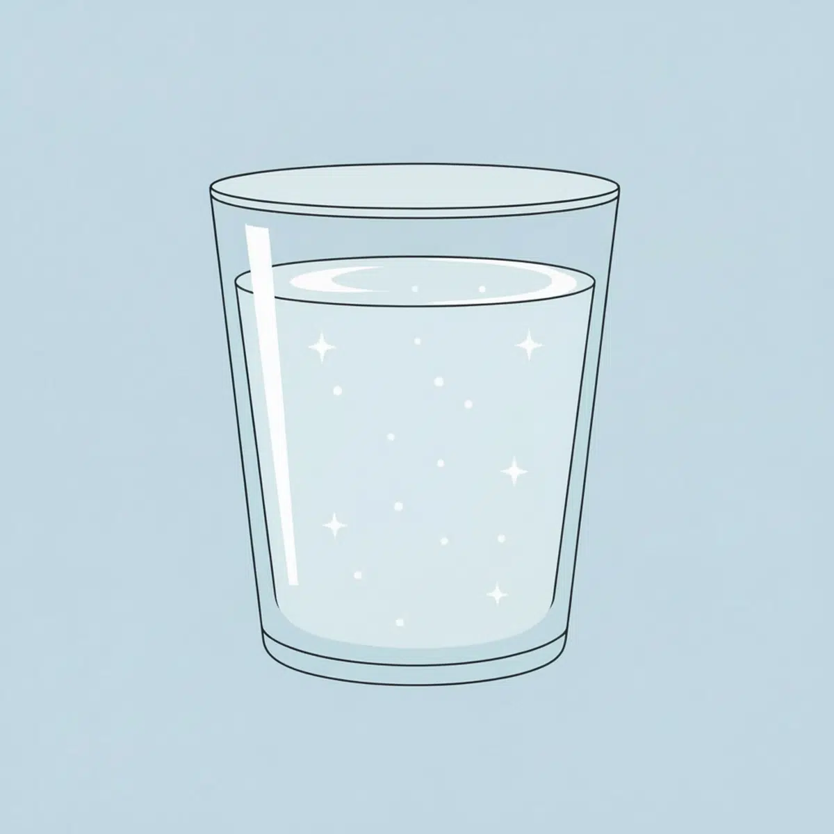 A glass of clean water after going through a water filter
