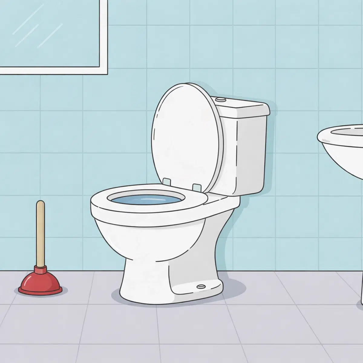 CloggedToilet-03 Fixed toilet illustration