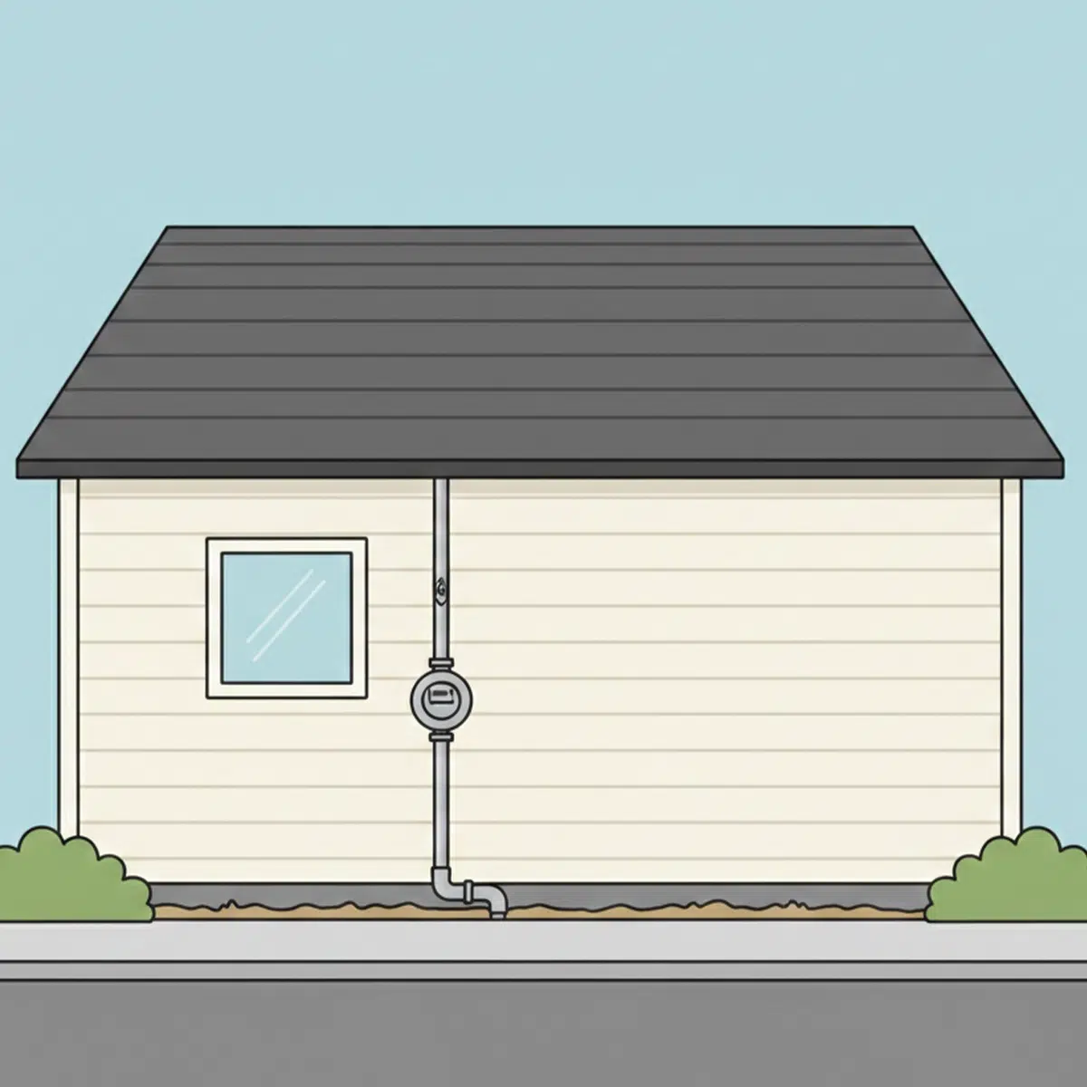 A gas line outside of a home.