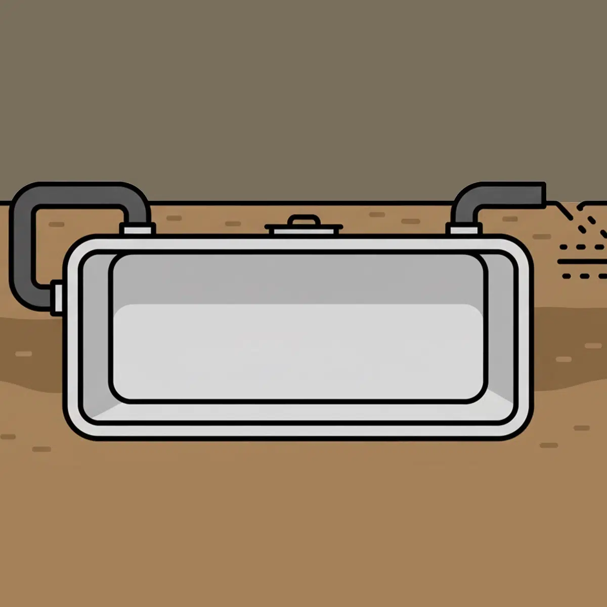 A clean, empties, and repaired septic tank