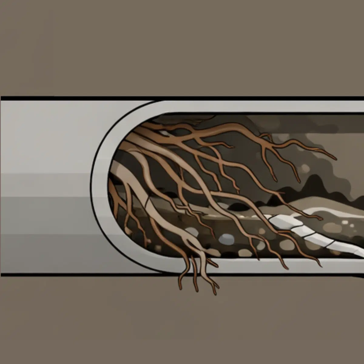 Roots in a sewer causing damage and needing trenchless sewer repair