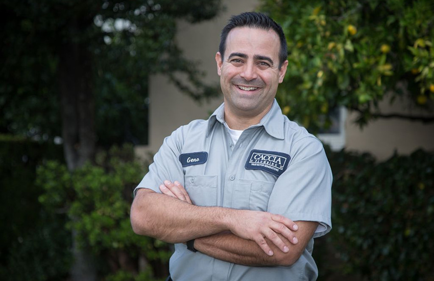 Picture of Geno Caccia smiling with Caccia uniform on