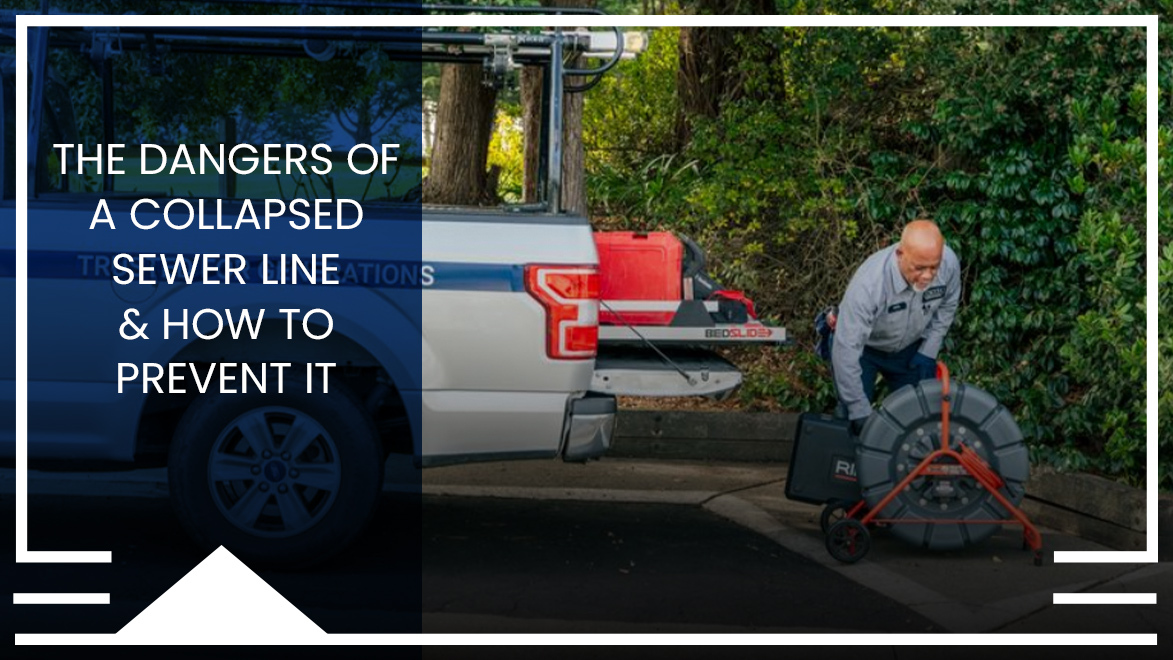 Ofa from Caccia Home Services gets ready to run a camera down a customer's sewer line.