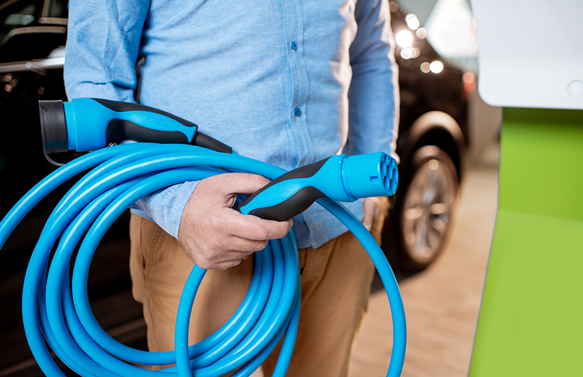 A long EV charger cord