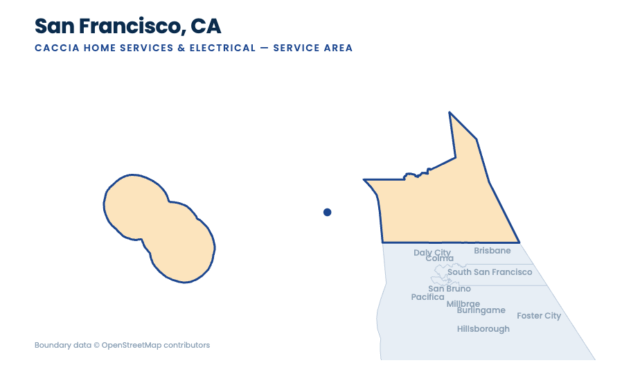 San Francisco service-area map