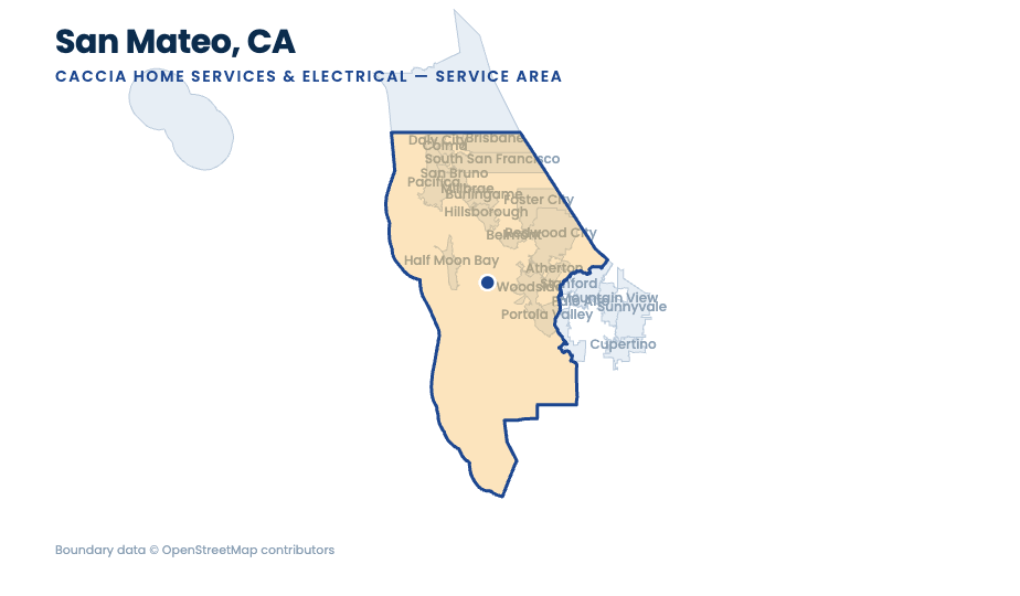 San Mateo service-area map