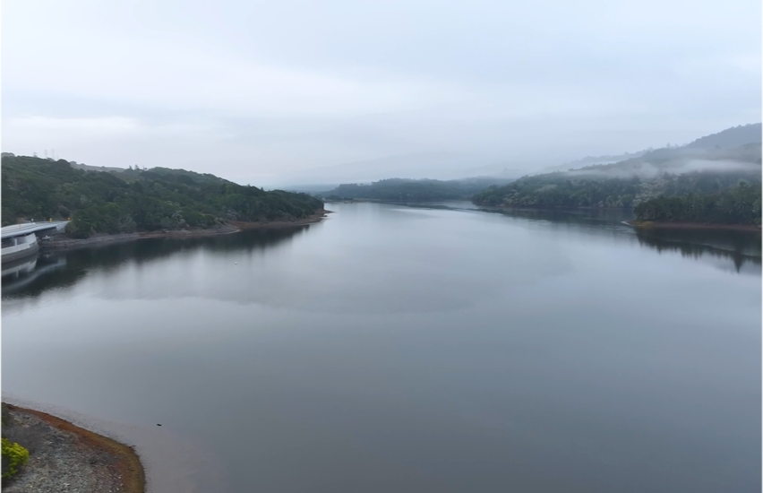 The San Mateo County Watershed on a rare grey, foggy day