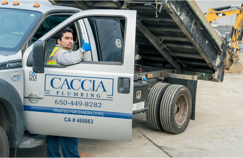 Different Sewer Types in California & How to Prevent Them from Clogging 3 A Caccia Home Services employee gives a thumbs up from his truck