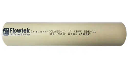 Example of CPVC pipe on white background.